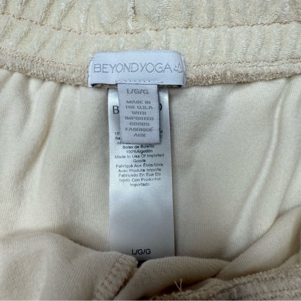 Beyond Yoga Tropez Terrycloth Pull-On Wide Leg Pant Cream Size Large - Picture 5 of 10
